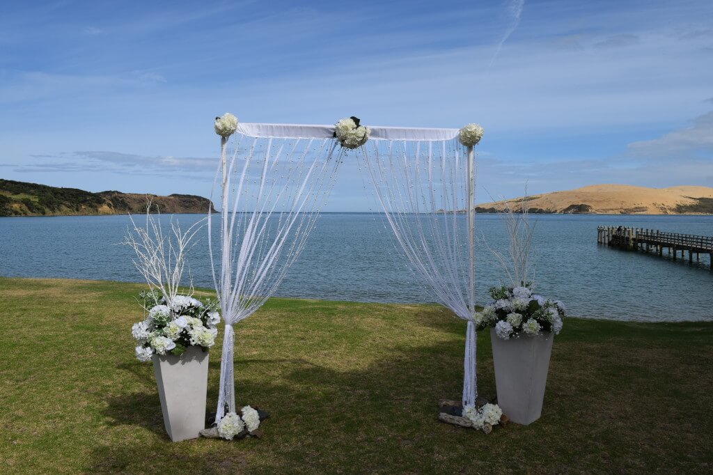 Vintage backdrop arch wedding ceremony