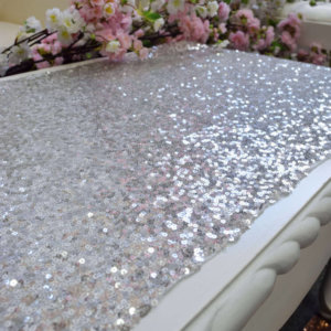 Silver Sequin Table Runner