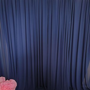 navy chiffon draping