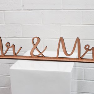 wooden mr & mrs sign