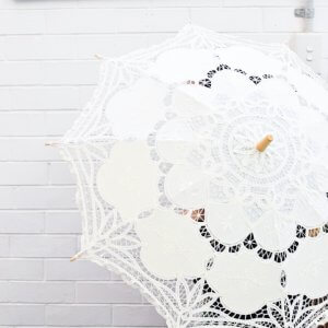 cream lace parasol