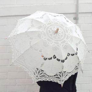 white lace parasol