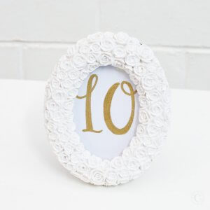 oval rose table number frame