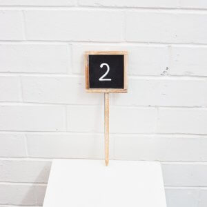 chalkboard table number on stick