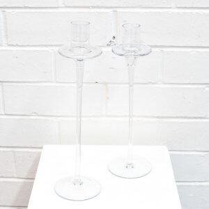 tall glass candlesticks