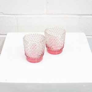 pink hobnail tealight