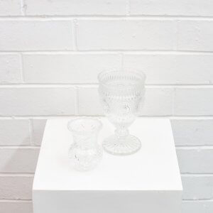 crystal bud vase and parisian goblet