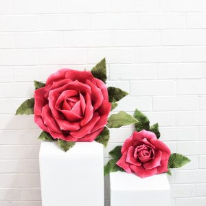 large large faux flowers in hot pink