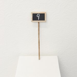 Chalkboard sign on stick