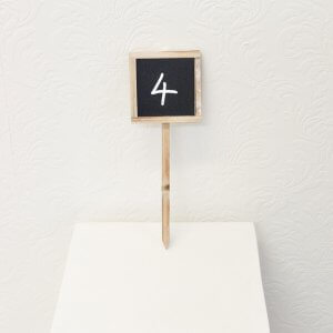 chalkboard table number square