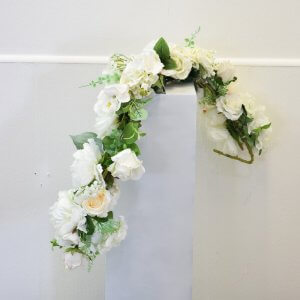 white floral garland simple