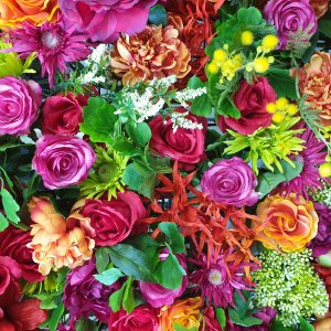 colourful flower wall