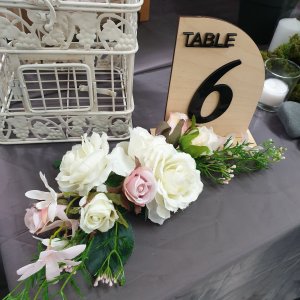 table number black acrylic on plywood