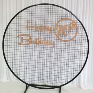 Mesh-Black-Circle-70th-Birthday-Sign
