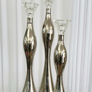 set of 3 silver candlestick