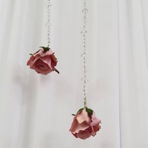 Crystal garland with a rose