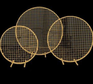 gold mesh circle set of 3
