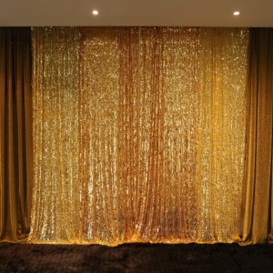 Gold Sequin fabric backdrop